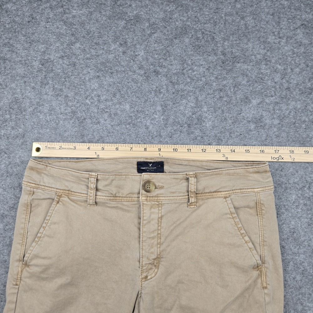 American Eagle Kick Boot Khaki Pants Tan Stretch Chino Women's Size 10 Regular - Picture 4 of 10